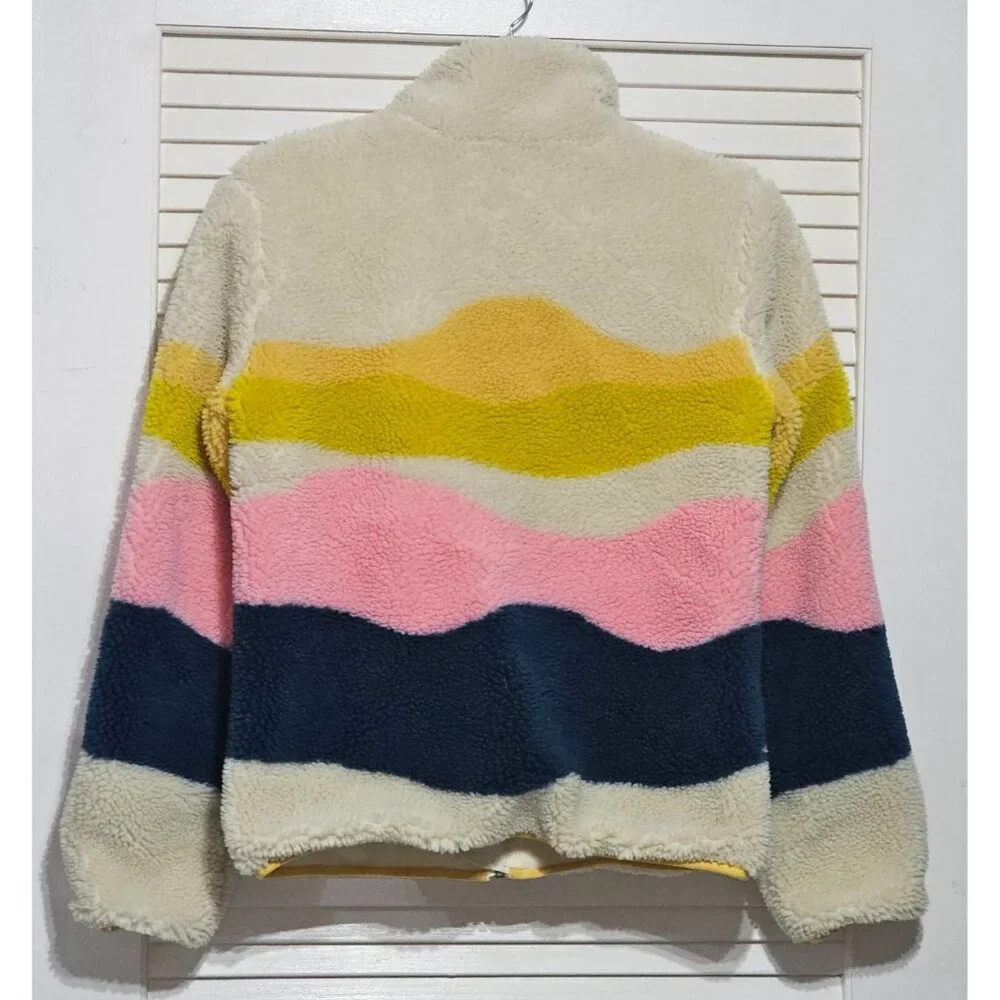Faherty Women's Multicolor Sun and Wave Faux Sherpa Full Zip Size Xsmall 2980 - Picture 11 of 16